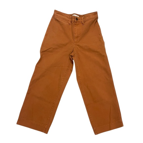 Madewell Emmet slim wide leg crop rust 25 boho - Picture 2 of 10